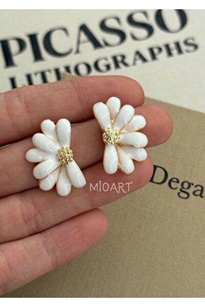 MioArt Women's Daisy Flover Enamel Flower Earrings