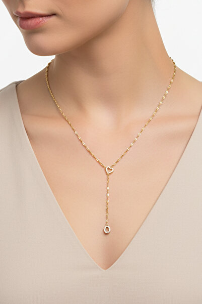 Atolyezone Ö Harfi 316l Paslanmaz Çelik Kolye Kalpli Dekolte Yeni Sezon Kişiy...