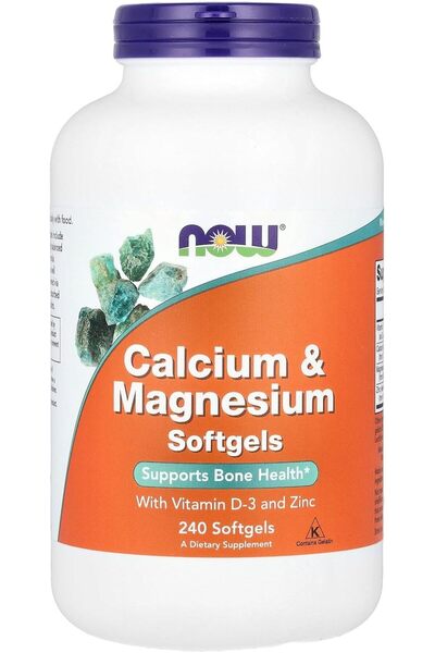 Now Foods Kalsiyum & Magnezyum + Zinc Çinko + D3 Vitamin Bone Health 240 Softgels