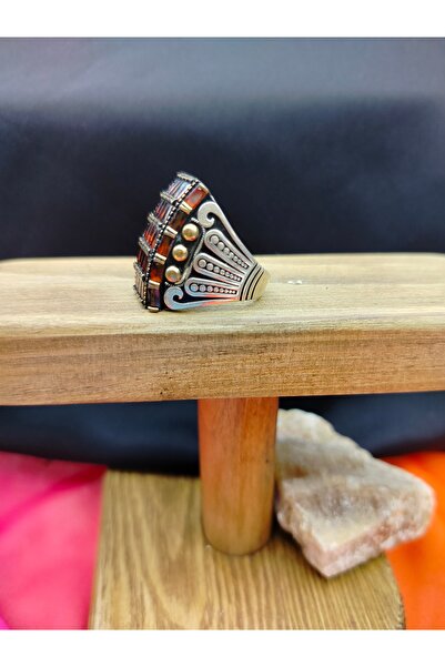 atölyem takı tasarım 9.25 ayar gümüş Lal taşı kare kesim yüzük