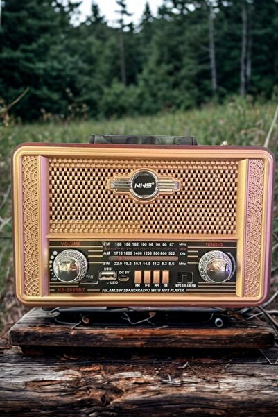 Buffer ® Retro, Nostaljik, Ahşap Tasarım Bluetooth Hoparlörlü, Şarjlı, Taşınabilir Otantik Tasarımlı