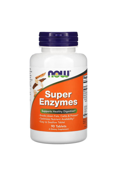 Now Foods Super Enzymes Healthy Digestion Bromelain Pepsin Papaya 90 Tablet