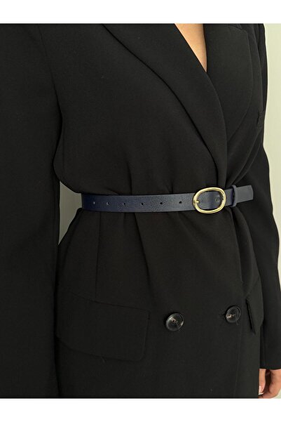 LİA KEMER Oval Gold Buckle Belt