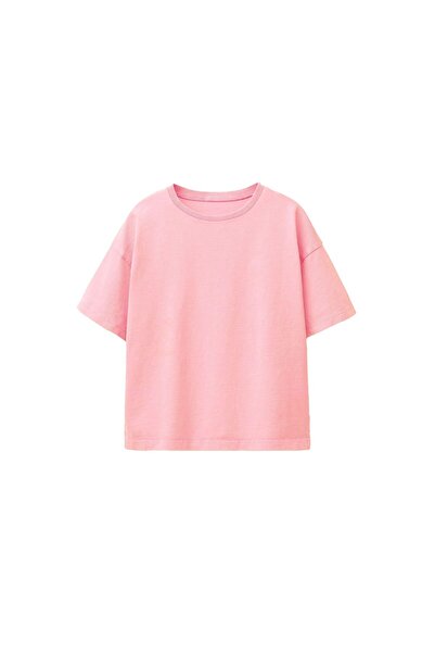 ZUZUNGA Basic 2-Piece Girls' Crew Neck T-Shirt (Navy Blue - Pink)