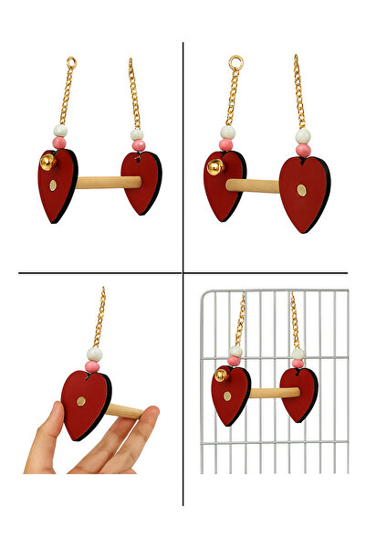 GOLD BE قفص الطيور - عش الطيور - لعبة خشبية متأرجحة لقفص الطيور -