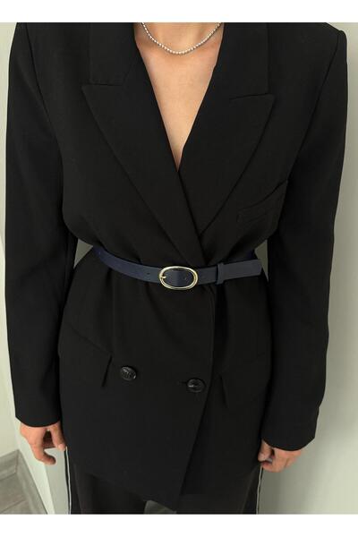 LİA KEMER Oval Gold Buckle Belt