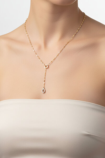 Atolyezone D Harfi 316l Paslanmaz Çelik Kolye Kalpli Dekolte Yeni Sezon Kişiy...