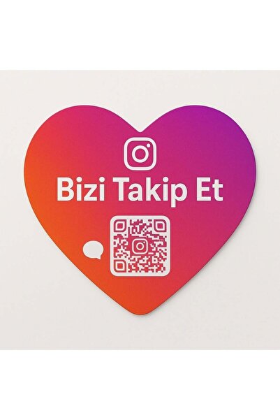 Komut بطاقة تتبع إنستغرام على شكل قلب - طباعة بالأشعة فوق البنفسجية مخصصة