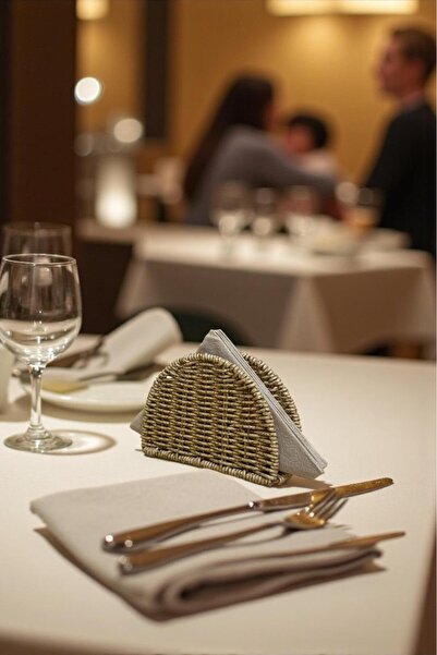 ANJEAHOME Rustica Rattan Tabletop Napkin Holder – Natural and Decorative Organizer