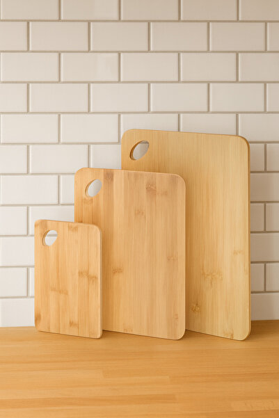 Çavdar Group لوح تقطيع من الخيزران مكون من 3 قطع، 3 قطع من ألواح تقطيع الخيزران، لوح خبز