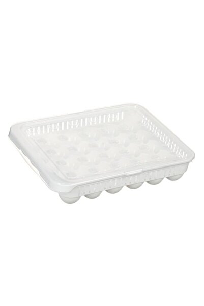 OEM Cofraj din Plastic Alb cu Capac pentru 30 de Oua 27.5x32x7.7cm