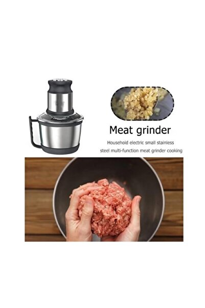 Generic Electric Meat Grinder 3L Stainless Steel Chopper for Meat Vegetables Fruits Nuts with 4 Blades