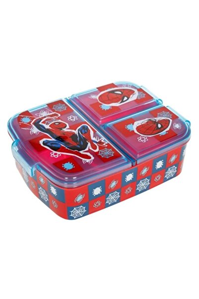 OEM Caserola cu 3 compartimente, Spiderman, plastic, rosu, 500ml, 18x13.5x5.5cm