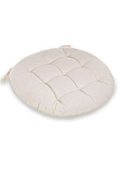 OEM Perna pentru scaun, rotunda, cu doua fete, bumbac, ecru, 38x5cm