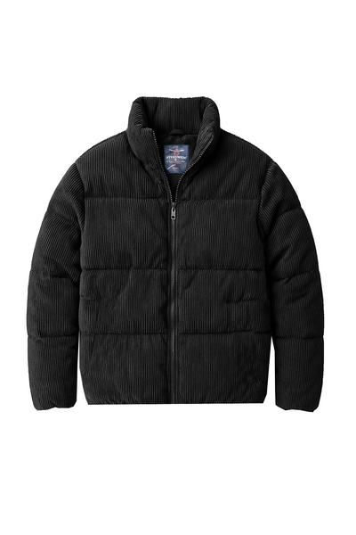 Fiyesmen معطف مخملي منفوخ كبير الحجم بياقة عالية--1626--