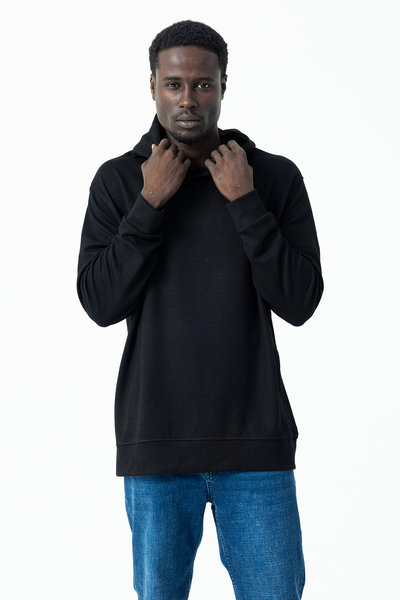 JB John Borners Мъжка суитшърт с качулка, голям размер, черен - 25K 1063