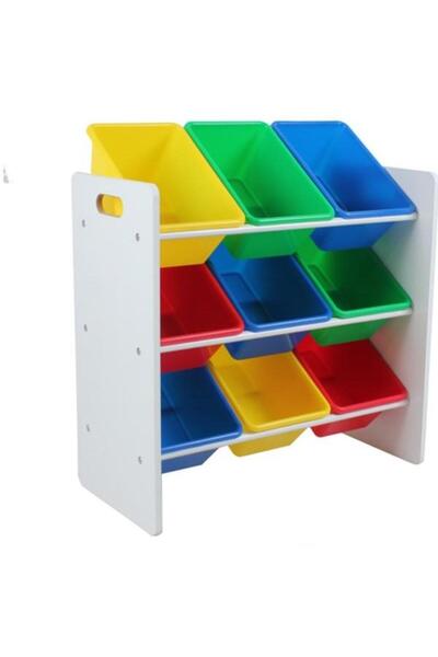 U-Grow Raft de depozitare pentru jucării cu 9 cutii multicolore,