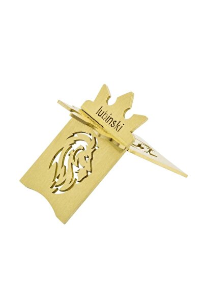 Lubinski New Lion Özel İşleme Motifli Puro Sehpası Gold Lion-1