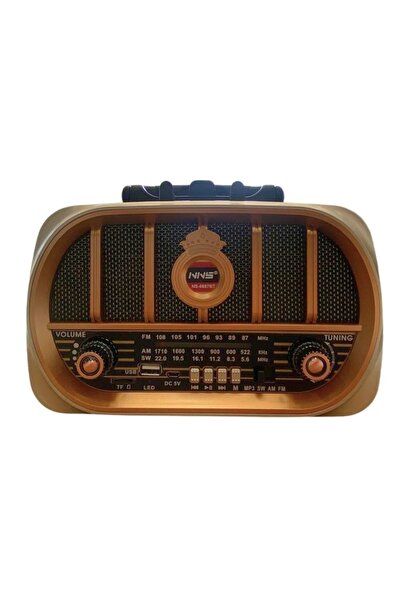 Buffer ® Orta Boy Retro, Nostaljik, Ahşap Tasarım Bluetooth Hoparlörlü, Şarjlı, Taşınabilir Oval Ön Y