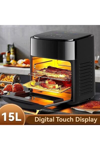 Türkiye 15L Air Fryer Oven, 1400W Electric Air Fryer, Family Rotisserie Oven with Digital LCD Touch Screen,6