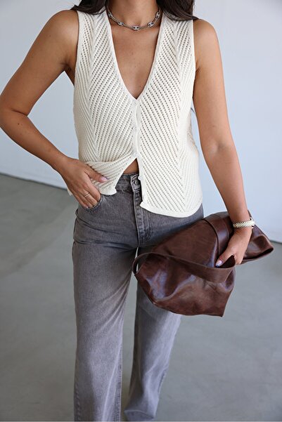 Özge Özgenç V-Neck Thessaloniki Knitted Vest