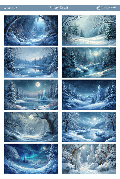 MirayDesign 1 list zimskih tema, naljepnica 12*17 cm / album za izdvojke, bul...