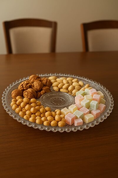 silvia home decor 5-Section Handmade Glass Round Presentation Plate