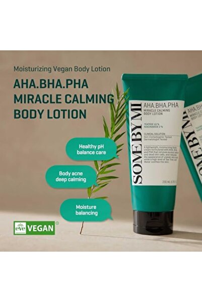 Some By Mi Aha.Bha.Pha Miracle Calming Body Lotion | 200ml | Refreshing Texture | Low Ph Formula | F