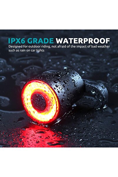 LittleDomi Stop Bicicleta Intelligent, IP65 Rezistent la Apa si Praf, 4 Moduri de Lumina, Senzor Franare, Auto