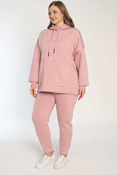 Cotpark Women's Plus Size Cotton Fabric 2-Piece Tracksuit Set 22037