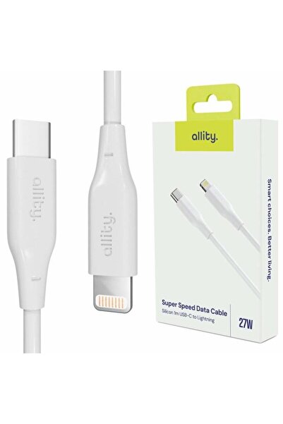 allity Data and Charging Cable AUC-02 USB-C to Lightning, 27W, 2m, White