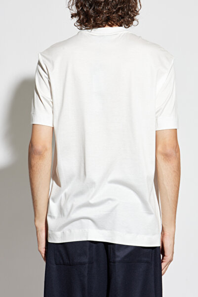 Emporio Armani Ανδρικό κοντομάνικο λευκό μπλουζάκι με λεπτομέρεια από ελαστικό βαμβάκι EM002959 AF18312-U0003