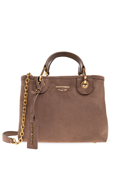 Emporio Armani Kadın Yumuşak Süet Çıkarılabilir Zincir Askılı Kabartma Logolu...