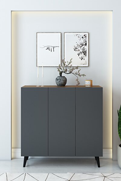 izcodesign 3 Kapaklı Raflı Ayakkabılık – Çok Amaçlı Modern Dolap | Vestiyer |...