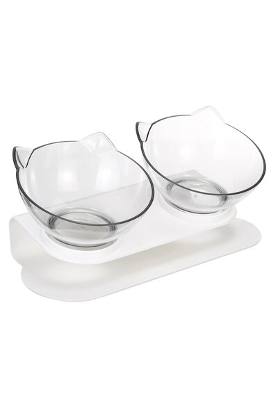 OEM Bol ortopedic pentru hrana si apa pisici, inclinare de 15 grade, transpar...