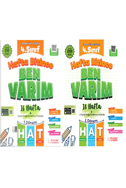 Palme Yayınevi 4.SINIF HAFTA BİTİNCE BEN VARIM ( 1. VE 2.DÖNEM ) 2 KİTAP