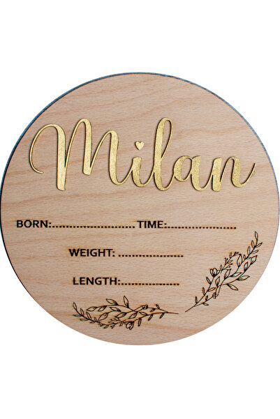 OEM Decor Banut din Lemn HH1620 Personalizat cu Detaliile Nasterii - 30 x 30 cm