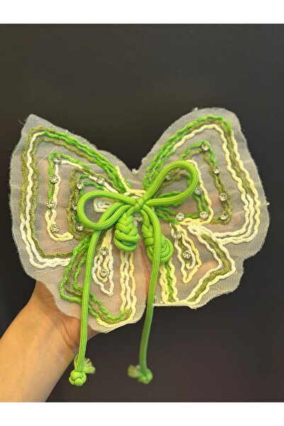 Gönülden Tasarım ACCESORIUL DE CUSUT CU FĂRĂ DE PĂRĂ DE ZIRCON 20X18 CM Verde