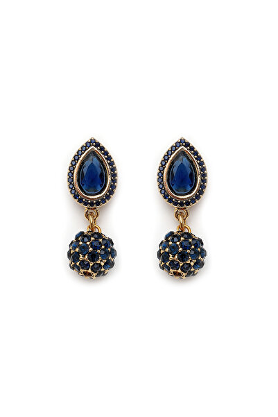 Mon Reve Silt Lacivert Zirkon İğneli Küpe