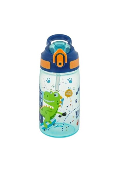 OEM Sticla de apa, pentru copii, sistem pop up, model Dinozaur, plastic/silic...