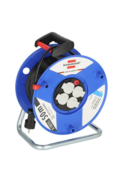 Brennenstuhl Rolă de cablu 143930, 50m, 4 prize (albastru/negru)