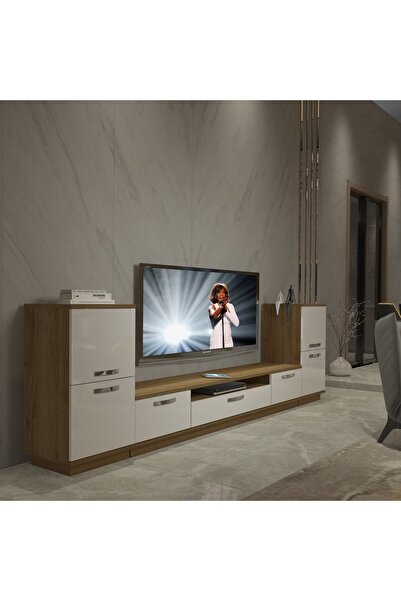 Decoraktiv Trio On2 Mdf Tv Ünitesi Tv Sehpası - Pera - Beyaz