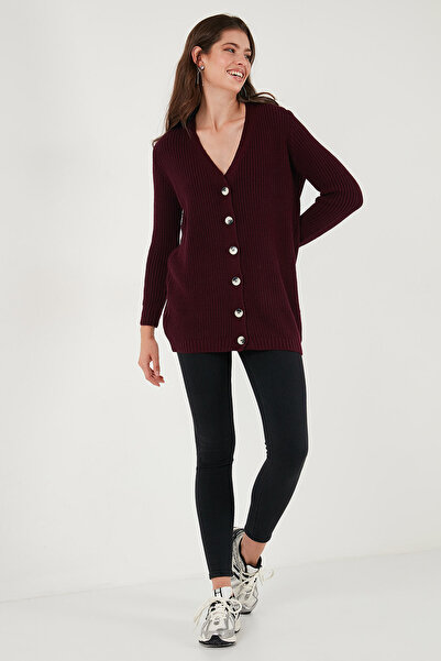 Lela Regular Fit V-Neck Buttoned Knitwear Knitted Long Cardigan Cardigan 4615044