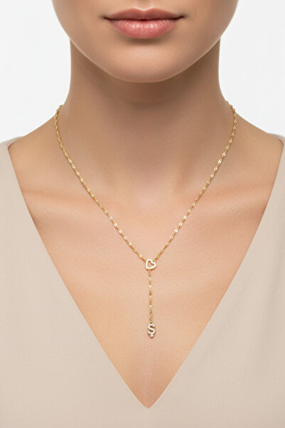 Atolyezone Ş Harfi 316l Paslanmaz Çelik Kolye Kalpli Dekolte Yeni Sezon Kişiy...