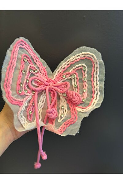 Gönülden Tasarım ACCESORIUL DE CUSUT CU FLORE DE ZIRCON 20X18 CM Roz