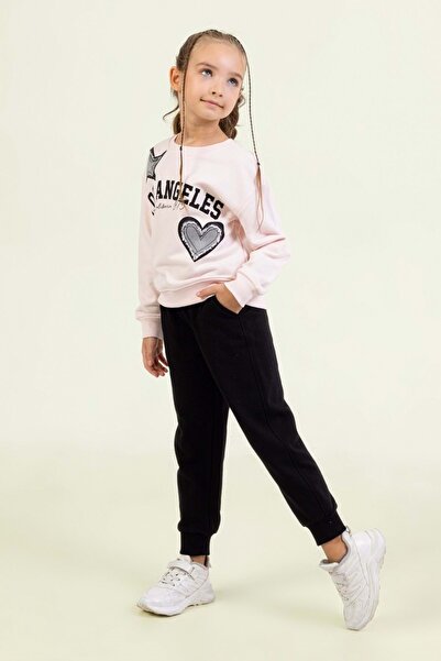 ww waka waka kids store Συνδυασμός ροζ φούτερ και μαύρο παντελόνι για κορίτσια της Λος Άντζελες