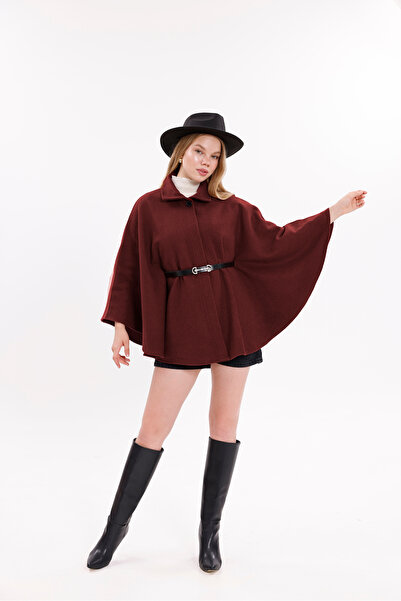 Moda Palmiss Women's Belted Stitched Poncho