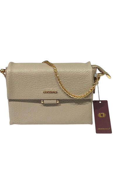 STOKS SHOES STORE Women's Soft Leather Chain Detailed Stylish Elegant Hand & Shoulder Bag with Crossbody Strap