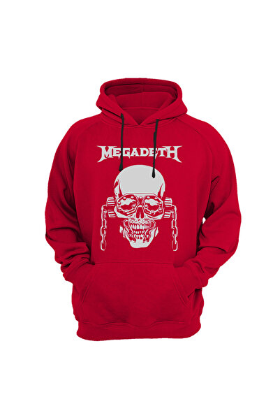 WİDİ Φούτερ με στάμπα κρανίου Megadeth Heavy Metal Unisex με 3 κλωστές και τσ...