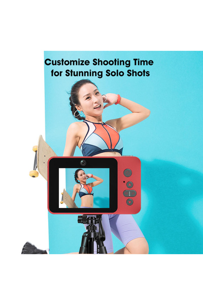 Tradeo Digital Camera, 48MP, 2.4-inch LCD Display, 720p Video Recording, 10x Optical Zoom, Red